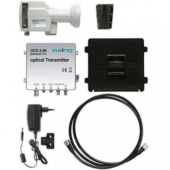 Optisches LNB‑Set Axing OCO 2‑00 in Weiß mit terrestrischer Eingabe