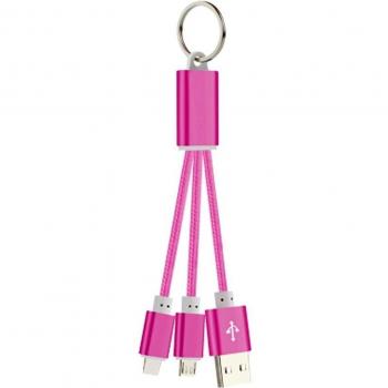 Cuitan Cargador USB C Nylon Trenzado 2 en 1 con Accesorio Llavero
