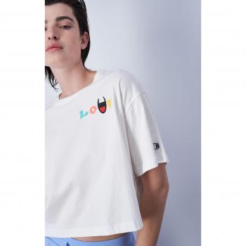 T-shirt bianca oversize con scritta Love per donna
