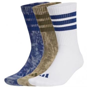 Adidas Blue 3-Stripe Crew Wash Socks – Triple Set