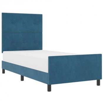 Cama 80x200 cm Azul Oscuro en Terciopelo Vidaxl