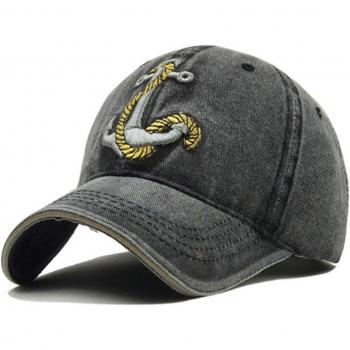 Hip Hop Snapback-Kappe aus gewaschener Baumwolle mit Ankermotiv
