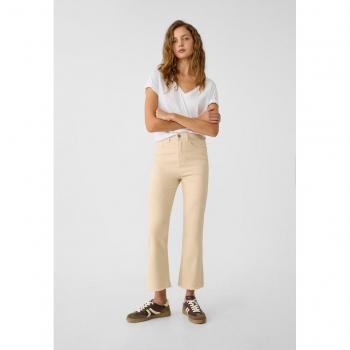Jeans twill cropped flare D78 color pietra