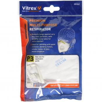 Vitrex FFP3 Premium Fold Flat Respirator with Valve, Serial: VIT331241