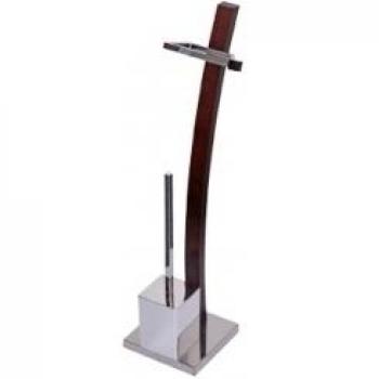 Portarrollos y escobillero Plateado Bathstage