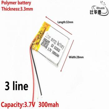Batterie 3.7V 300mAh 332832 pour mp3 et mp4