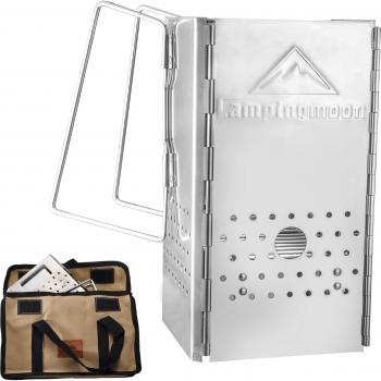 Stainless Steel Camping Moon BBQ – Folding Charcoal Igniter
