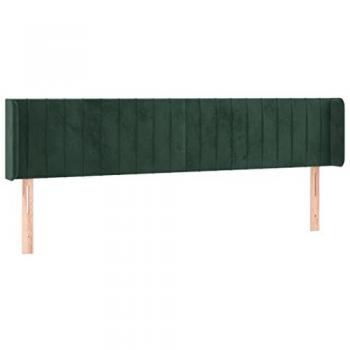 Testiera a led Verde Scuro 203x16x78/88 cm in Velluto Vidaxl 917655