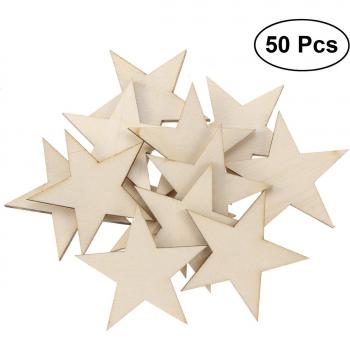 Kit de Fichas Estrella de Madera 40mm (50 piezas)