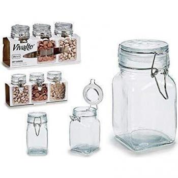 Set Barattoli Vivalto S3602870 Vetro 6,5x12x9,5 cm