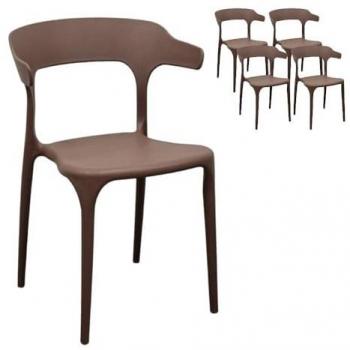 WS DESIGN Sedia X4 Bracciolo Moderna Ristorante Tortora New America