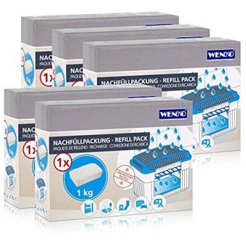 WENKO Nachfüllpack für Luftentfeuchter, 5x1 kg, Weiß