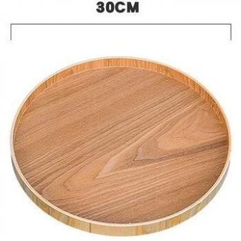 Round Wooden Tea Platter