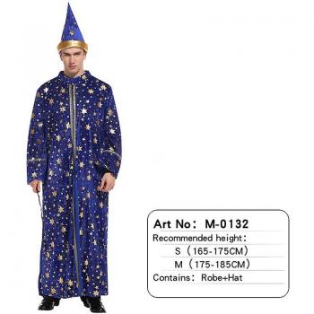 Tenue Adultes Halloween : Robe Bleue, Chapeau étoilé