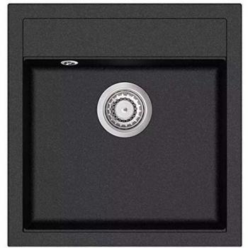 Évier noir en granit bac unique