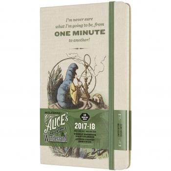 Moleskine Wochenplaner Alice 2017–2018 – A5, Hartdeckel, Weiß-Weidengrün, 18 