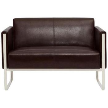 ARUBA Kunstleder Couch, 2‑Sitz, lounge, Braun