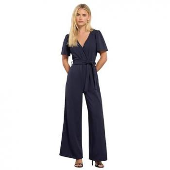Dark Navy Petite Jumpsuit, Wide Leg – M&Co Size 12