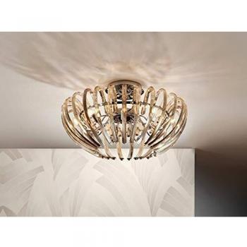 Flush Mount 9-Light Ceiling Light featuring Crystal Accents and a Remote Control, offered in Chrome and Champagne finish by Ariadna, with G9 bulb compatibility