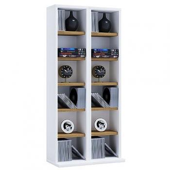 Mensola Elegante CD/Videocassette in Legno Bianco