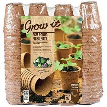 Gardman Organic Fiber Planting Pots, 6cm Round (192 pots)