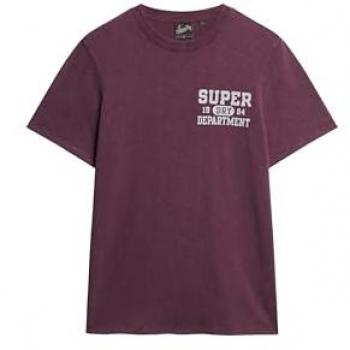 Superdry Athletic College Graphic Tee – Herren, XL, violett