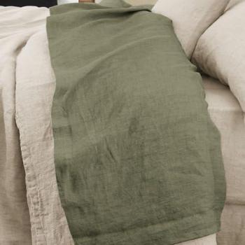Drap Plat Lin Français 240x300 cm Olive