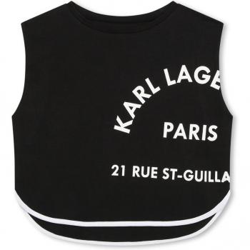 T-shirt FILLE Karl Lagerfeld Kids sans manche Noir 5A