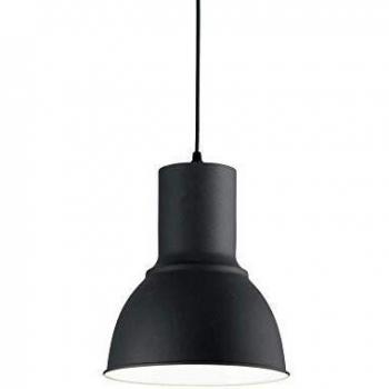Sospensione Industrial-Minimal Breeze Metallo Grigio 1 Luce E27 D23,5Cm