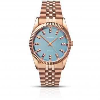 Sekonda Women's Blue Dial Rose Gold Bracelet Watch