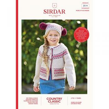 Sirdar 2514 Rural Style Cardigan with Cozy Bobble Hat Set