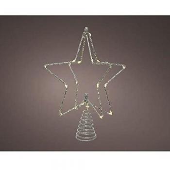Árbol de Navidad Lumineo: Estrella Plateada alambre 20x5x25 cm