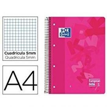 OXFORD BLOC A4 CUADRO 5MM PP 120H = 50%H GRATIS COLORES SURTIDOS VARIOS PAPELERIA