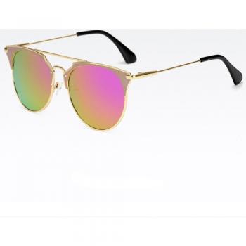 Alloy Frame Women's Sunglasses with Mirrored Lenses