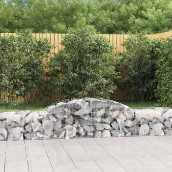 VidaXL Arched Gabion Baskets 2 pcs 118.1x19.7x15.7/23.6 Galvanized Iron