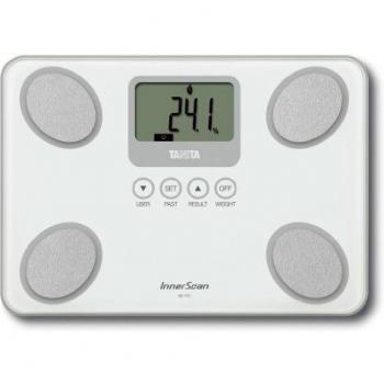 TANITA BC‑731 kompakte Innerscan-Körperanalysewaage mit Glasrahmen und gut ablesbarem LCD-Display, Farbe Weiß