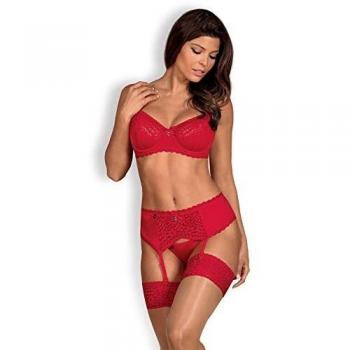 Lencería Obsessive Jolierose Set Tres Piezas L/XL