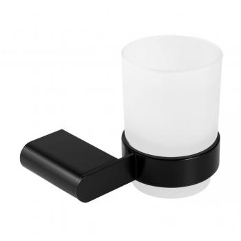 Porte-brosse à dents en verre Titania Naty noir mat