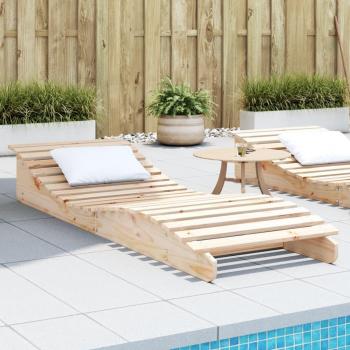 Tumbona de madera maciza de pino 205x70x31,5 cm Douglas natural