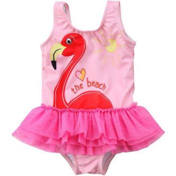 Maillot de Bain Tutu Florale Flamant 1-6 ans