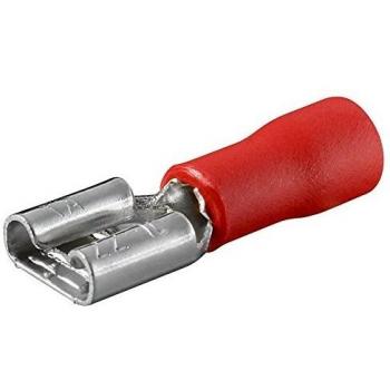 Acoplamiento de enchufe plano 6,4 mm color rojo