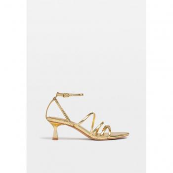 Stradivarius Multi-strap heeled sandals GOLD 6