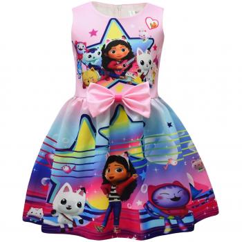 Ensemble princesse d'été – Robe sans manches avec ceinture et nœud Gabby Cats