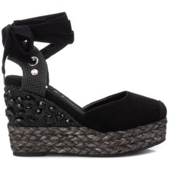 EU 37 Black Suede Espadrilles – XTI 143995 Women’s Wedge Style