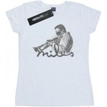 T-shirt in cotone con design del profilo da donna di Miles Davis