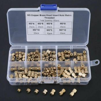 M3 Brass Heat Insert Nuts 150pcs Set for 3D Printing