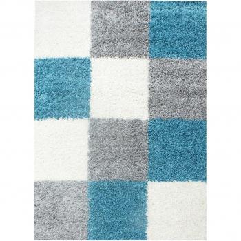 Tapis Élégance Shaggy 120x170 Bleu et Gris