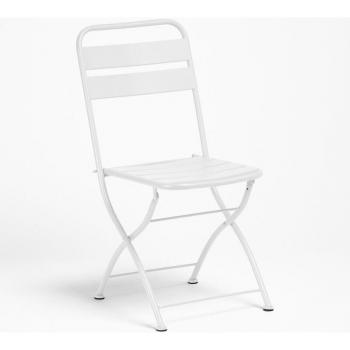 Set de 4 Chaises Pliantes en Acier Janti Blanc – Sklum