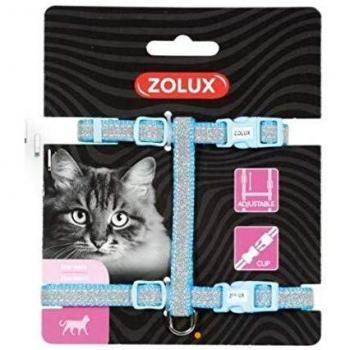 Zolux Harnais Nylon Réglable Shiny Bleu