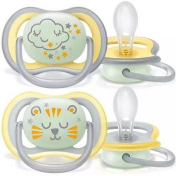 Philips Avent Chupetes Ultra Air Nocturnos +18m, 2 unidades, diseño nocturno, ventilación avanzada para mayor comodidad, libre de BPA